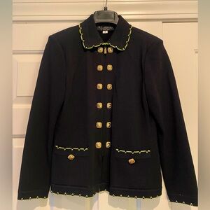 St John black trimmed jacket sz 2